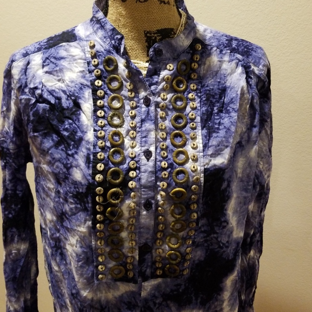 Michael Kors blue and white top - Picture 2 of 6